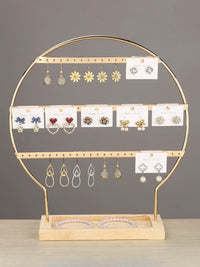 Minimalist Iron Art Earring Holder Stand for Studs and Dangles, Jewelry Display Organizer for Booths and Retail