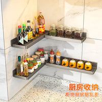 No-Drill Wall-Mounted Bathroom Shelf with Faucet Mirror Storage and Drain