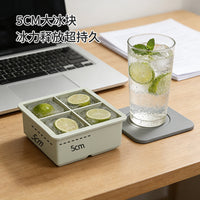Large Square Silicone Ice Cube Tray with Lid, 4-Cavity Food-Grade Ice Mold for Freezer, Easy Release