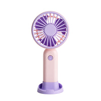 Portable USB Rechargeable Mini Handheld Fan with Phone Stand, 3-Speed Personal Desk Fan for Office and Travel