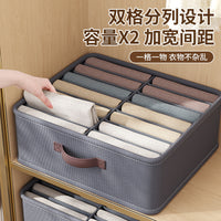 Fabric Double-Row Wardrobe Clothes Storage Box with Dividers