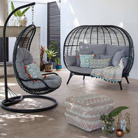 Outdoor Patio Woven Rattan Bird's Nest Daybed Sofa for Garden Balcony