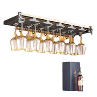 Wine Glass Rack Under Cabinet Stemware Holder Hanging Storage Organizer for Home Kitchen Bar