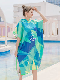 Quick-Dry Hooded Beach Towel Poncho for Adults
