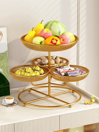 Rotating Multi-Layer Fruit Plate for Living Room Coffee Table, High-End Snack Candy Basket