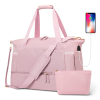Women's Waterproof Breathable Dry Wet Separation Large Capacity Gym Travel Bag