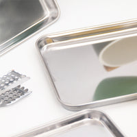 Stainless Steel Rectangular Steamed Rice Noodle Roll Pan / Tray for Restaurant & Home Use