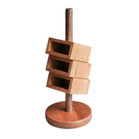 Wooden Desk Organizer with Pen Holder and Remote Control Storage, Chinese Style
