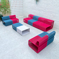Outdoor Wicker Modular Sofa Set for Patio, Poolside, and Garden
