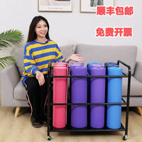 Yoga Mat and Ball Storage Rack with Wheels for Home Gym