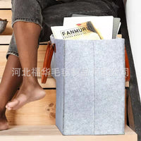 Felt L-Shaped Stair Basket with Handles for Storage and Organization