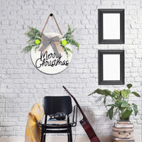 Christmas Door Hanging Decoration 3D Letter Bow Green Plant Wreath for Holiday Scene