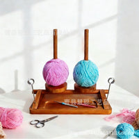 Wooden Yarn Ball Holder and Dispenser for Knitting and Crocheting
