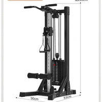 Home Gym Power Rack with Lat Pulldown and Rowing Machine, Multi-functional Strength Training Equipment