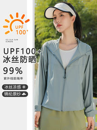 Women's Ice Silk Sun Protection Jacket UPF100+ UV Protection Lightweight Breathable Outdoor Coat