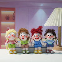 Cute Clown Plush Keychain Doll with Exploding Hair - 15cm