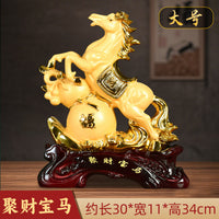 Resin Galloping Horse Figurine for Home and Office Decor, Feng Shui Prosperity Gift