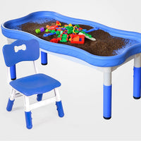 Kids' Plastic Sand and Water Activity Table with Building Block Surface for Kindergarten