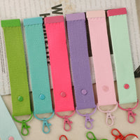 Macaron Color Ribbon Keychain Bag Charm with DIY Iron-on Patch Option