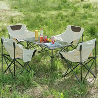 Portable Outdoor Folding Table and Chair Set for Camping Picnic BBQ