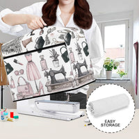 Sewing Machine Dust Cover with Zippered Storage Pockets
