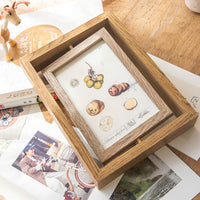 Double-Sided Rotating Photo Frame Nordic Style Wooden Picture Holder for Tabletop Display