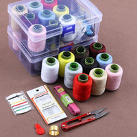 Portable Home Sewing Kit with Thread, Needles, and Storage Box