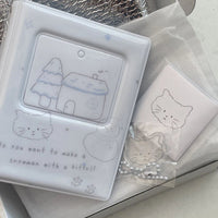 Cute Winter Cat Mini Photo Album for 3-inch Instax Cards, Kpop Photocard Holder, 40-Pocket Storage Book