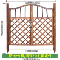 Outdoor Wooden Garden Fence Gate Double Opening Courtyard Decorative Picket Gate for Yard and Vegetable Garden