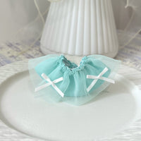 Cotton Doll Summer Tulle Skirt with Bow for 10cm/20cm Plush Dolls