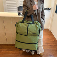 Foldable Rolling Travel Duffel Bag with Wheels - Large Capacity Portable Luggage
