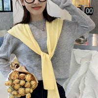 Women's Lightweight Wool Blend Shawl Poncho for Spring/Summer
