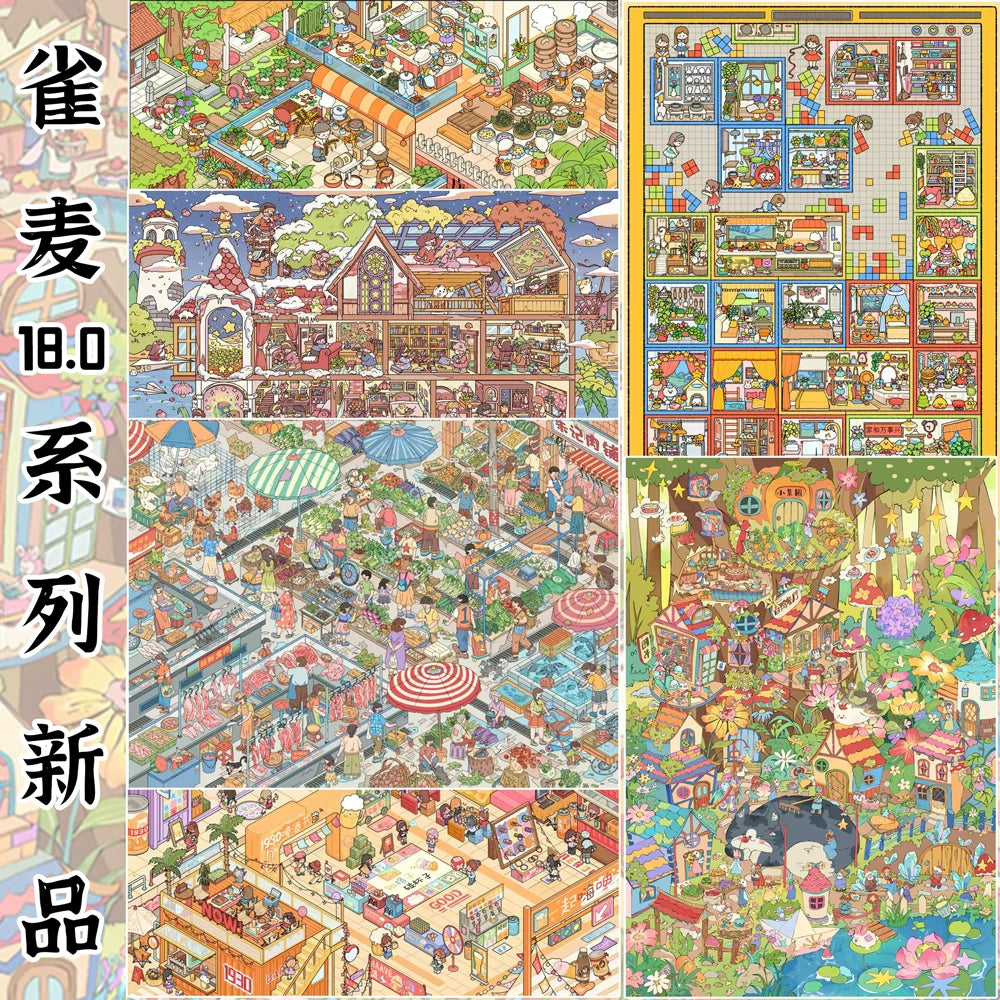 3D Layered Miniature Scene Stickers for DIY Crafting and Stress Relief
