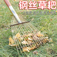 Stainless Steel Rake, Telescopic Folding Garden Leaf Rake, Multi-functional Weeding Tool