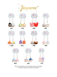 Jinnew Original Japanese Style Penguin Seal Plush Doll Couple Backpack Keychain