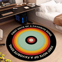 Vinyl Record Design Round Area Rug for Bedroom, Gaming Room, or Study