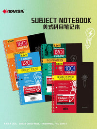 KAISA Inspiration Series A4 Notebook, Thickened Tearable Vintage Subject Book for Students, Large Coil Bound