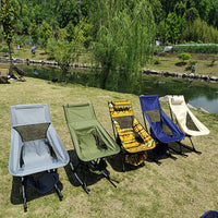 Folding Reclining Outdoor Rocking Moon Chair with High Back for Napping and Leisure