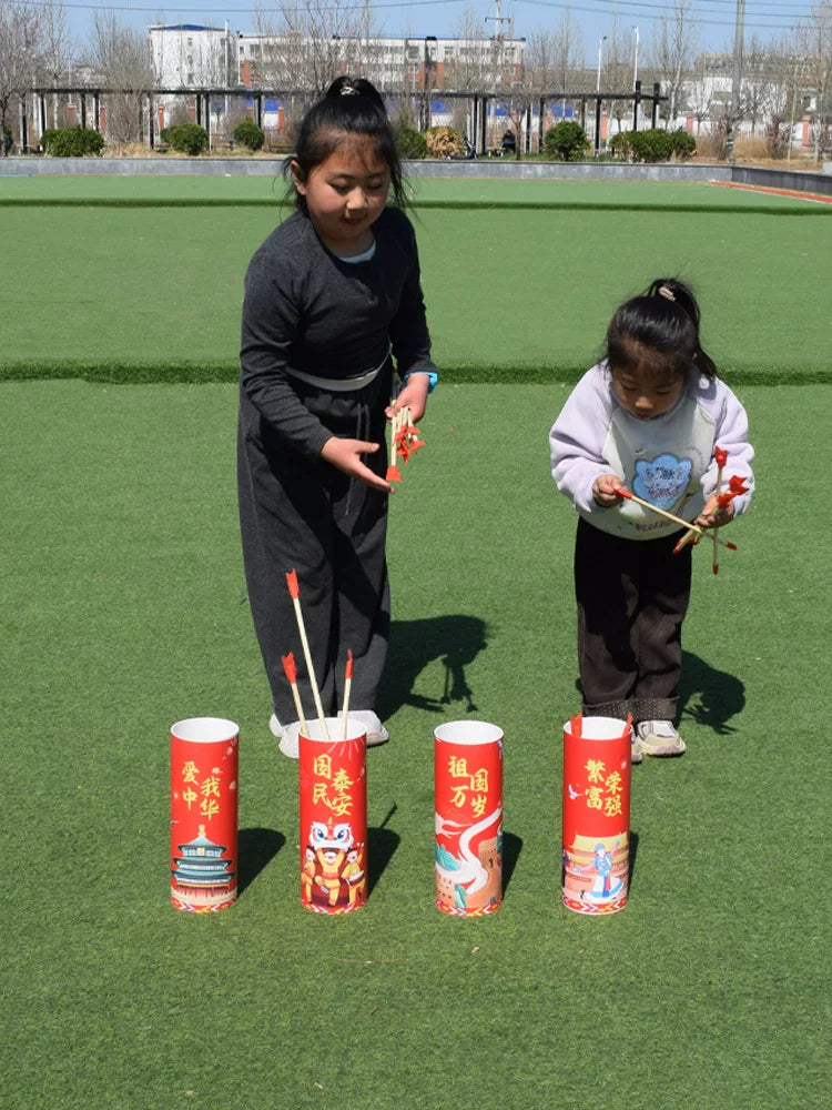 Ancient Style Wooden Arrow Toss Game for Kids and Adults - Fun Family Ring Toss Toy for Kindergarten and Parent-Child Interaction