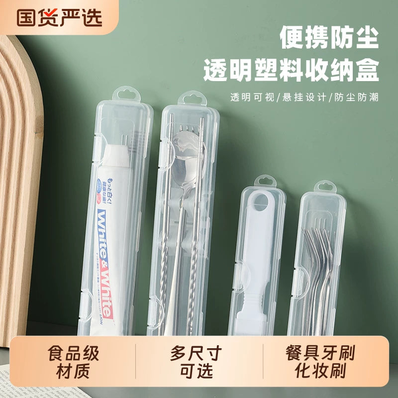 Plastic Cutlery Case for Dustproof Travel & Wall-Mounted Kitchen Storage