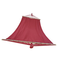 Outdoor Polyester Cotton Hammock Single Person with Solid Wood Spreader Bar for Beach and Leisure