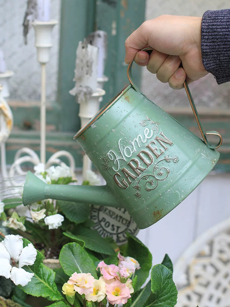 Sengdeyuan Iron Art Long Spout Watering Can for Indoor & Outdoor Plants, High-Capacity Garden Tool
