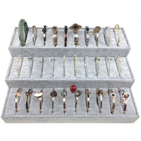 Velvet Jewelry Display Tray Ring Bracelet Holder Stand for Retail Store