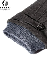 Men's Winter Warm Touchscreen Gloves with Thickened Fleece Lining