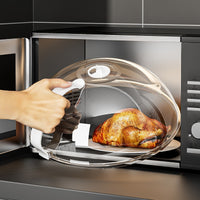Microwave Food Cover with Steam Vent, Heat Resistant Splatter Guard for Reheating Meals