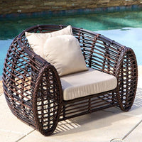 Outdoor Wicker Patio Sofa Set with Coffee Table, Waterproof Rattan Garden Furniture for Villa Balcony