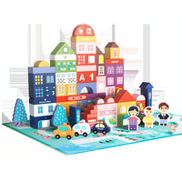 Large Particle Wooden Building Blocks for Toddlers and Kids, Educational Construction Toy