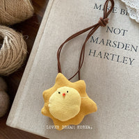 Forest-Inspired Cotton Linen Lion Charm Keychain Bag Pendant Necklace