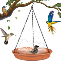 Outdoor Hanging Bird Feeder and Bath, Resin Garden Bird Feeder