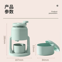 Manual Hand-Crank Ice Shaver Machine for Home Use, Portable Non-Electric Ice Crusher for Shaved Ice and Slushies